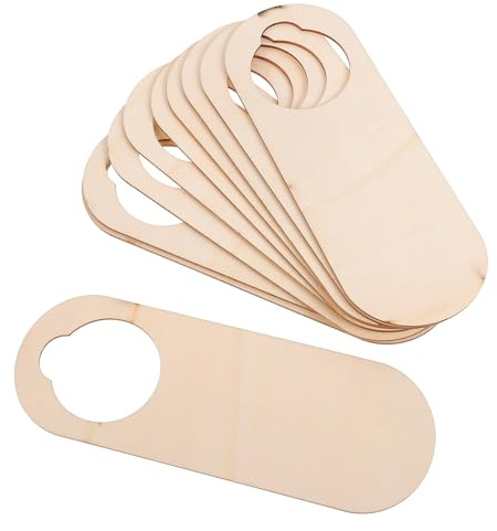 Alipis Lot de 10 Panneaux en Bois Naturel à Suspendre, Plaques Vierges DIY pour Décoration de Porte Intérieure, Panneau Graffiti Personnalisable, Artisanat Maison et Bureau, Format