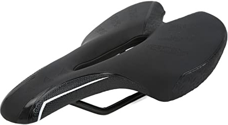 Cubierta de sillín para Bicicleta, cojín de sillín Hueco de Alta Elasticidad para Bicicletas de montaña, Almohadilla de sillín Transpirable con Espuma viscoelástica y látex, Ajuste (911-2 Blanco y
