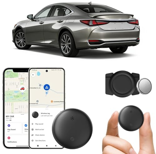 Traceur GPS Voiture, Compatible avec Find My (iOS) et Google Find Hub(Android) Localisateurs D’Objets Bluetooth Adapté aux Véhicules, Tracker GPS Magnétique, Traceur sans Abonnement,Animaux et Bagage