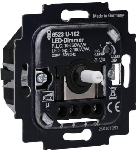 Busch-Jaeger 6523 U-102 Busch-Drehdimmer Einsatz Bedienung mit Dreh-/Druckknopf 2CKA006512A0334