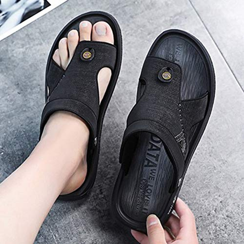MiduoHu Sandales Orthopédiques pour Hommes, Tongs Claquette Cuir Doux été Piscine Élégant Antidérapant Mou Plage pour la Fasciite Haute Qualité Bout Ouvert Correcteur d'orteil,Hallux Valgus
