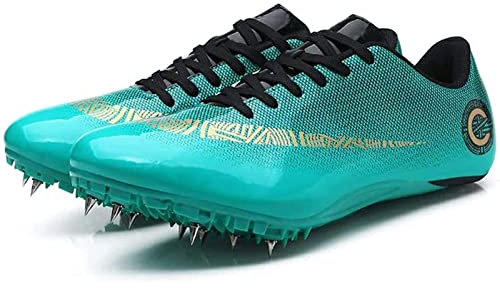 MXRFACTory Hombre y Mujer Zpatillas de Clavos 8 Clavos Transpirable Antideslizante al Aire Libre Sprint de Pista y Campo Zapatillas de Entrenamiento de Competición Zapatos Atletismo Jóvenes,003,38EU