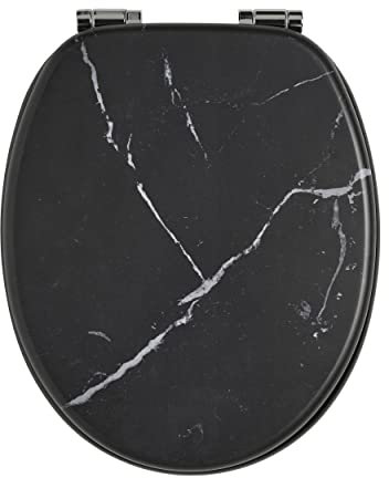 Wirquin 20724239 WC-Sitz Woody Holzfaser 100% FSC schwarz marmoriert