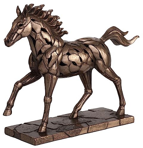 Veronese Design Galoppierendes Pferd, 22,5 cm, Kunstharz, kaltgegossenes Bronze-Finish