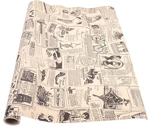 Homoyoyo Papel Tapiz Autoadhesivo Vintage De Periódico Retro, Papel De Contacto Para Pared, Adhesivo Fuerte, 45x297 Cm, Decoración Para Cocina y Sala De Estar, Rollo Único