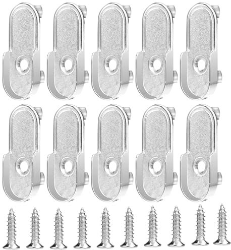 Soporte de riel para guardarropa,10 pcs Soporte Lateral para Barra de Armario Oval Soportes Ovalados de Extremo de Riel para tubería, para barra de cortina de ducha,armario para cortina