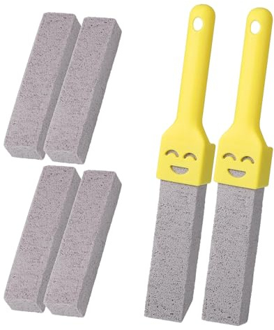 Kapokr 6 Stück Bimsstein Toilettenreiniger, Bimsstein Toilette Austauschbar Cleaning Block WC mit 2 Griffe, Pumice Stone für Entfernt Badezimmer, Toiletten, Küchen Hartnäckige Flecken