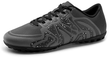 DREAM PAIRS fotbollsskor herr professionella fotbollsskor, promenader och löpning mode sneakers, Svart mörkgrå, 38 EU