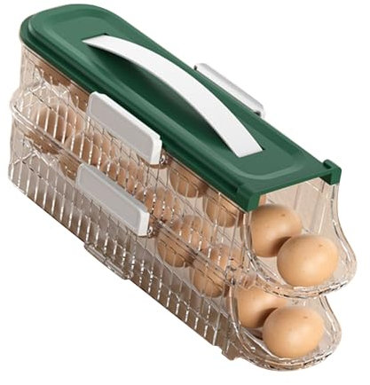 Refrigerator Egg Holder, Easy Access Space Saving Egg Storage Box, Container for Refrigerator, Transparent Fridge Side Door