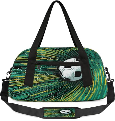 Sac de sport léger pour enfants - Motif football - Vert, football, 18.5L x 7.8W x 9.4H