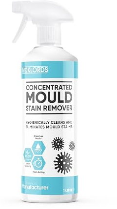 McKLords Industrial - Concentrated Mould Spray - Professional-Grade Mould & Mildew Remover for Bathrooms, Tiles, Grout, Seals & Damp Areas - Heavy Duty Cleaning Formula - 1 Litre