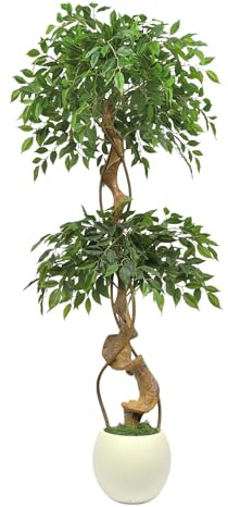 YORFULL Large Artificial Plants Fake Ficus Tree, Artificial Plants Indoor Tall Fake Plant for Home Office Decor 1pcs (Green150)