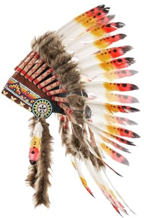 Baoblaze Copricapo Indiano in Piume Sintetiche, Abbellimenti Che Trasudano Selvaggia, Copricapo Indiana Bambina Leggero E Comodo da Indossare, per Feste in Maschera, Carnevale E Spettacoli