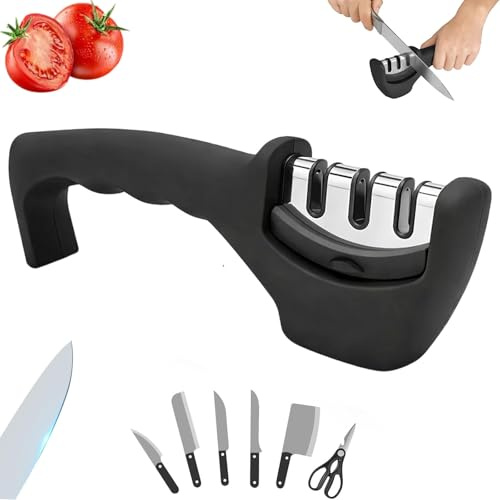 Vitalkompass Messerschärfer, 2026 Neue Messerschärfer Vitalkompass Smart Sharp, Messerschäfer 3 Stufen Messerschleifer Mit Edelstahlfuß, Für Alle Küchenmesser(1)