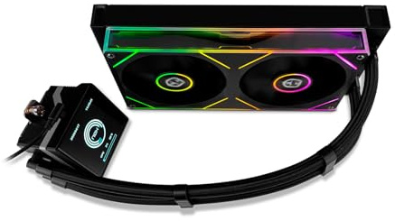 NOX XTREME PRODUCTS Hummer M-240 LCD - Kit refrigeración líquida con pantalla LCD, dos ventiladores de 120 mm con PWM, iluminación ARGB, alto rendimiento térmico, compatible con Intel y AMD, Negro
