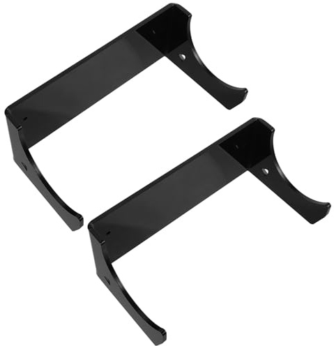 SHINEOFI 2pcs Black Acrylic Rolling Pin Holder Wall Mount Storage Rack for Kitchen Utensils, Space-saving Rolling Pin Stand with Hooks for Baking and Dough Preparation