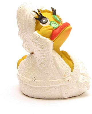 Duckshop I Badeente Wellness mit Wimpern I Quietscheentchen I Quietscheente - H: 8 cm I Geschenk für Frauen