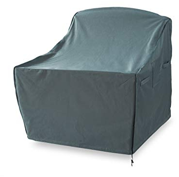 Lumaland Abdeckung für gestapelte Patio Stühle 85 x 65 x 80/119 cm robuste Schutzhülle für Gartenmöbel Oxford 600D 280 g/m² Wasserdicht Witterungsbeständig Winterfest in Grün/Grau