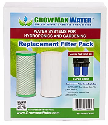 Confezione filtri Super Grow 800. Confezione da 2 filtri ad alta capacità. Ideale per l'uso in grandi giardini, vivai e colture. GrowMax Water.