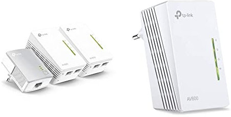 TP-Link TL-WPA4220T KIT - CPL 600 Mbps avec 2 Ports Ethernet, 1 CPL Filaire + 2 CPL WiFi + TL-WPA4220 CPL 600 Mbps WiFi 300 Mbps, 2 Ports Fast Ethernet