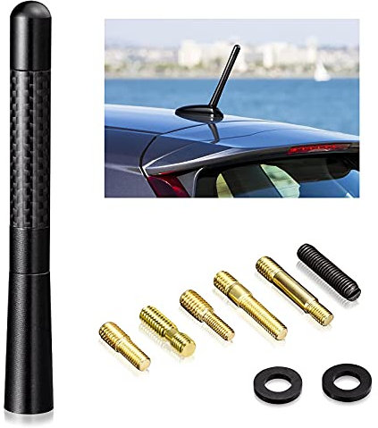 Bingfu Autoantenne Universal Auto Antenne DAB FM KFZ Kurzstab Dachantenne Ersatz Auto Antenne mit M4.0 M5.0 M6.0 Schrauben Kompatibel mit alle Autos