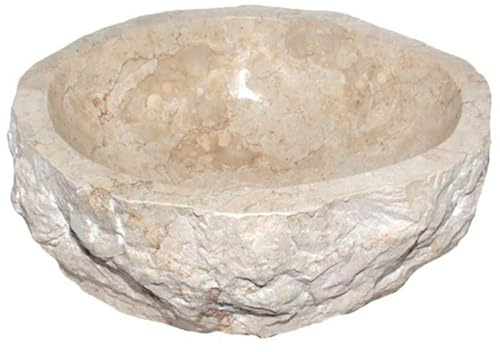Petite vasque à poser en marbre naturel beige 30-39cm CHOIX SUR PHOTOS. lave mains salle de bain marbre crème
