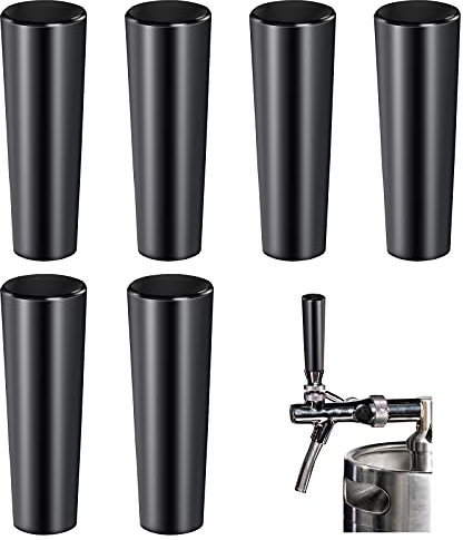 6 Stücke Bierhahn Griff Kunststoff Bier Hahn Griff Fassbier Schwarzer Griff für Meiste Standard Amerikanisches Fassbier Einfädeln Wasserhahn Konservierung Selbstbrauen und Bars
