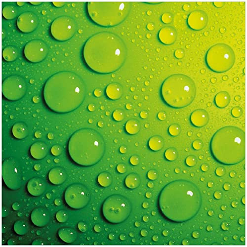 Wallario Memoboard aus Glas mit Motiv, Magnet-Tafel in 50 x 50 cm in Premium Qualität Wassertropfen auf Grün