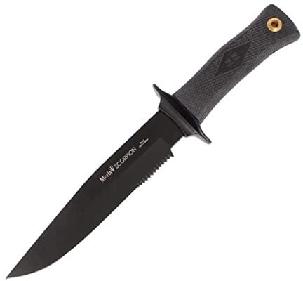 LO TRINCO YO Muela Cuchillo SCORPION-18N hoja de acero MoVa de 18 cm teflonada y empuñadura de goma ideal para Caza, Pesca, Supervivencia y Bushcraft
