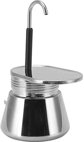 Moka Pot, Stainless Steel Large Capacity Convenient Italian Type DIY Coffee Maker Light Weight Compact Easy to Use Stovetop Espresso Maker Stove Top Coffee Maker Moka Stovetop for Home