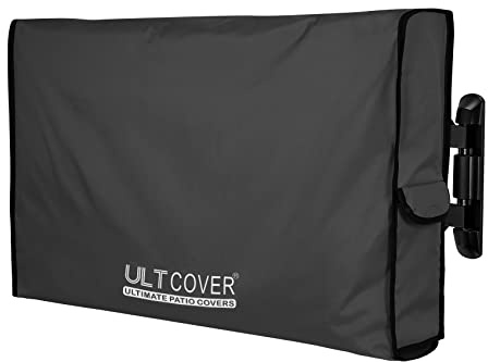 ULTCOVER Waterproof Outdoor TV Cover for 28-32 inch Outside Flat Screen Televisions with Mounts and Stands, Black