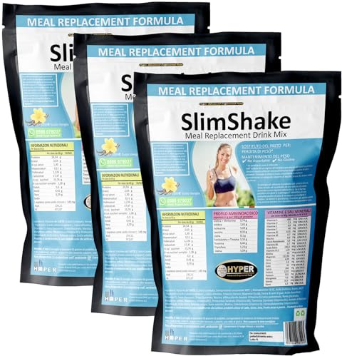 Hyper Slim Shake - Sostituto Pasto Dimagrante gr 3000 Gusto Vaniglia - Pasto Sostitutivo Dimagrante per Frullati e Shakes Proteici Ideale per Perdita e Controllo del Peso Forma. Made in Italy
