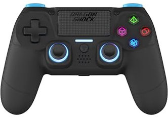 DragonShock Mizar Manette Sans Fil pour PS4 – Contrôleur Bluetooth Compatible PC & PS3 – Double Vibration, Batterie Rechargeable (Noir)