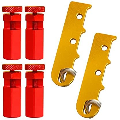 6pcs Upgrade Tall Stair Gauges for Framing Square, Easy Grip Tall Stair Gauges for Framing Jig Stair Layout with Holder Carabiner Stair Gauges Knobs Tool,Non-Slip (2 Sets, Red)