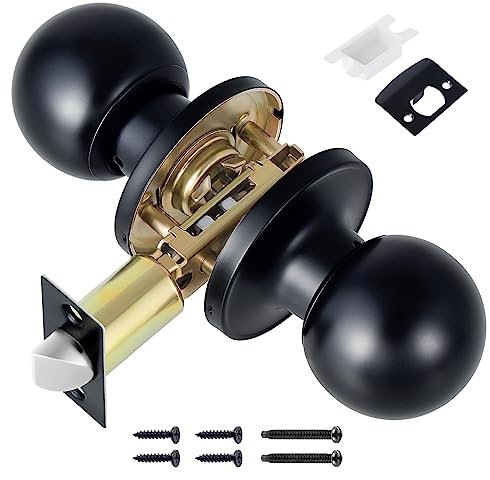 Knpwer Pomello per Porta Con Serratura, in Metallo, Girevole, Rotondo