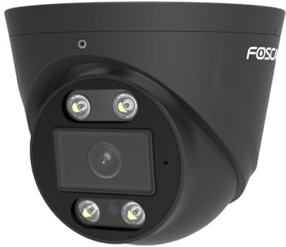 Foscam - Cámara Domo IP Exterior PoE 5MP con focos Luminosos y Sirena T5EP, Color Negro