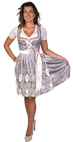Trachtl Emely Dirndl Trachtenkleid Damen 2:TLG Set Dirndlkleid und Schürze in 6 Farben