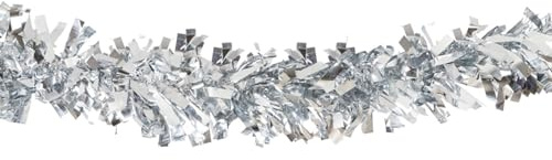 NEU Riesen-Fransengirlande aus Lametta, 10m, ca. 20cm Durchmesser, Silber, schwer entflammbar