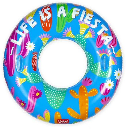 Legami - Ciambella Gonfiabile per Piscina, Maxi Ciambellone per Ragazzi e Adulti, Accessorio Gonfiabile Mare Spiaggia, Sostiene Fino a 80 Kg, Ciambella a Forma di Salvagente, Diametro 102 cm, Cactus