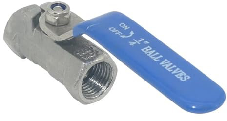 AQXYWQLL Edelstahl-Kugelhahn, Kugelhahn 1/4 Zoll, 3/8 Zoll, 1/2 Zoll, 3/4 Zoll, 1 Zoll, 1-1/4 Zoll, 1-1/2 Zoll, Innengewinde, BSP-Ventil mit Vinylgriff, Gewindeventile(3/4)