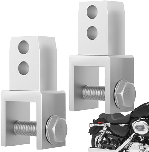 Dreuhuing Motorrad-Stoßdämpfer-Verlängerung, Stoßdämpfer-Verlängerung | 2 Stück Stoßdämpferverlängerungshalterungen aus Aluminiumlegierung,Mit Schrauben-Stoßdämpfer-Verlängerungshalterungen, vorderer