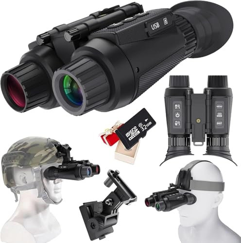 BraveKing Nachtsichtgerät mit 3D-Vision-Effekt 8X Digital Zoom Völlig Unabhängig Einstellbare Nachtsichtbrille Jagdfernglas Infrarot-Fernglas mit 4K-Videoaufzeichnung für Erwachsene Freihändiges NGV