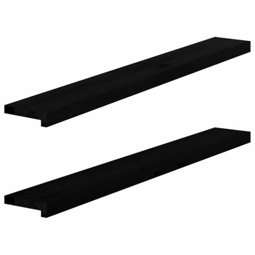 vidaXL Davanzali 2 pz Marrone Scuro 120x15x2 cm Legno Massello Rovere