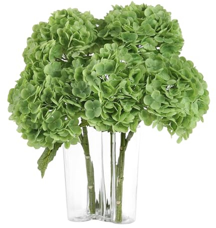 3 st konstgjorda hortensiablommor falska hortensior för bröllop heminredning | Grön hortensia konstgjorda blommor falska hortensior äkta beröring hortensia blombukett för fester fest kontorsdekor