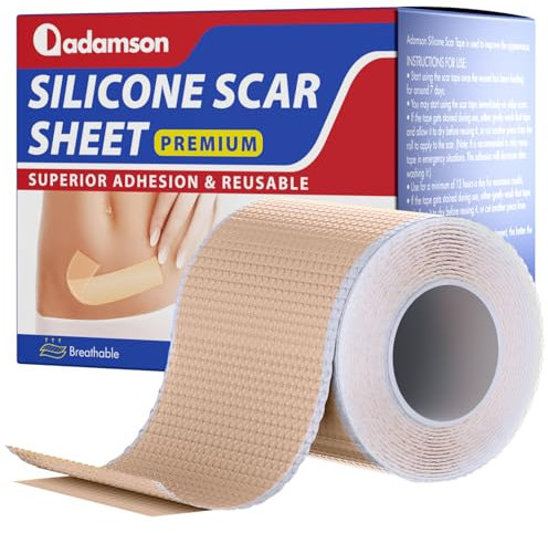 Premium Silicone Scar Tape for Surgical Scars - Silicone Scar Sheets for Keloid Bump Treatment, C-Section, Burns & More - Reusable & Professional - For All Skin Types (4cm x 1.5M - 1.6x 60 Roll)