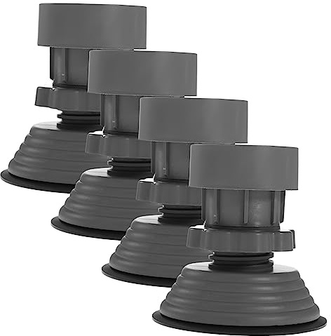 Höhenverstellbare Waschmaschinen Fußpads 4 Stück aus Kunststoff | Antirutsch und Antivibrations Matte, Höhe 10–12cm, Passend für Waschmaschine und Kühlschrank