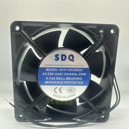 120mm PC Case Fan, metal shell double ball bearing Suitable for freezers and evaporators.220V 20W 0.12A 12038 2-wire cabinet fan