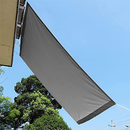 Tenda parasole da giardino impermeabile per esterni, 1,8 x 5 m, con blocco UV al 95%, pali resistenti all'acqua inclusi, vela ombreggiante grigio scuro per patio, feste, cortile, corda inclusa