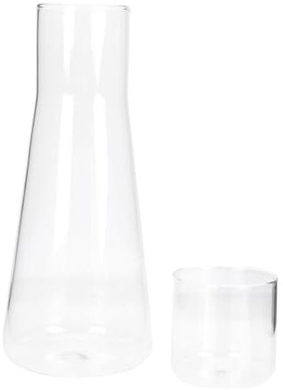 Mipcase Caraffa in Vetro Trasparente Caraffa D'acqua Multifunzione Da Comodino Realizzata in Vetro Per Uso Lungo Termine in Casa o Ufficio