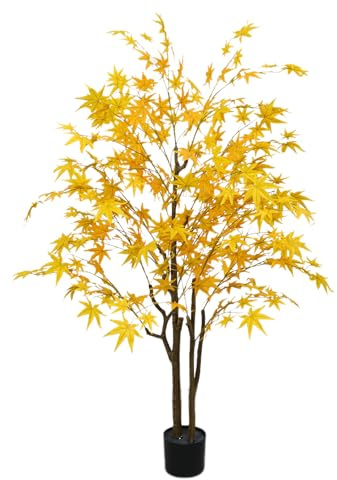 Kunstpflanze Ahornbaum Künstliche Pflanze 150cm, Kunstbaum wie echt im Topf Decovego, Kunst Pflanze Wie Echt Perfekte Dekoration Pflanze für Drinnen Und Draußen Haus Büro Garten Moderne Dekoratio